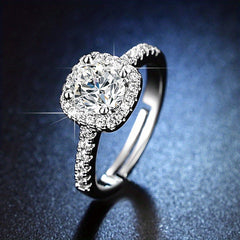 Adjustable Zircon Decor Copper Rings for Women Girls