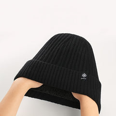 Winter Beanie Hat With Ear Flap Knitted Fleece Beanie Hat