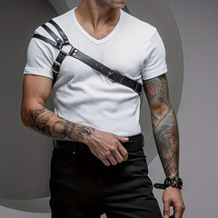Men's Leather Shoulder Strap PU Leather Suspenders
