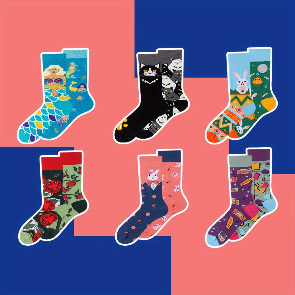 Colorful Funny Socks Novelty Crew Socks For Men Women Warm Thick Breathable Comf