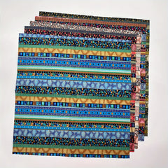 5pcs Ethnic Striped Bronzing Fabric Set DIY Patchwork Tablecloth Decoration