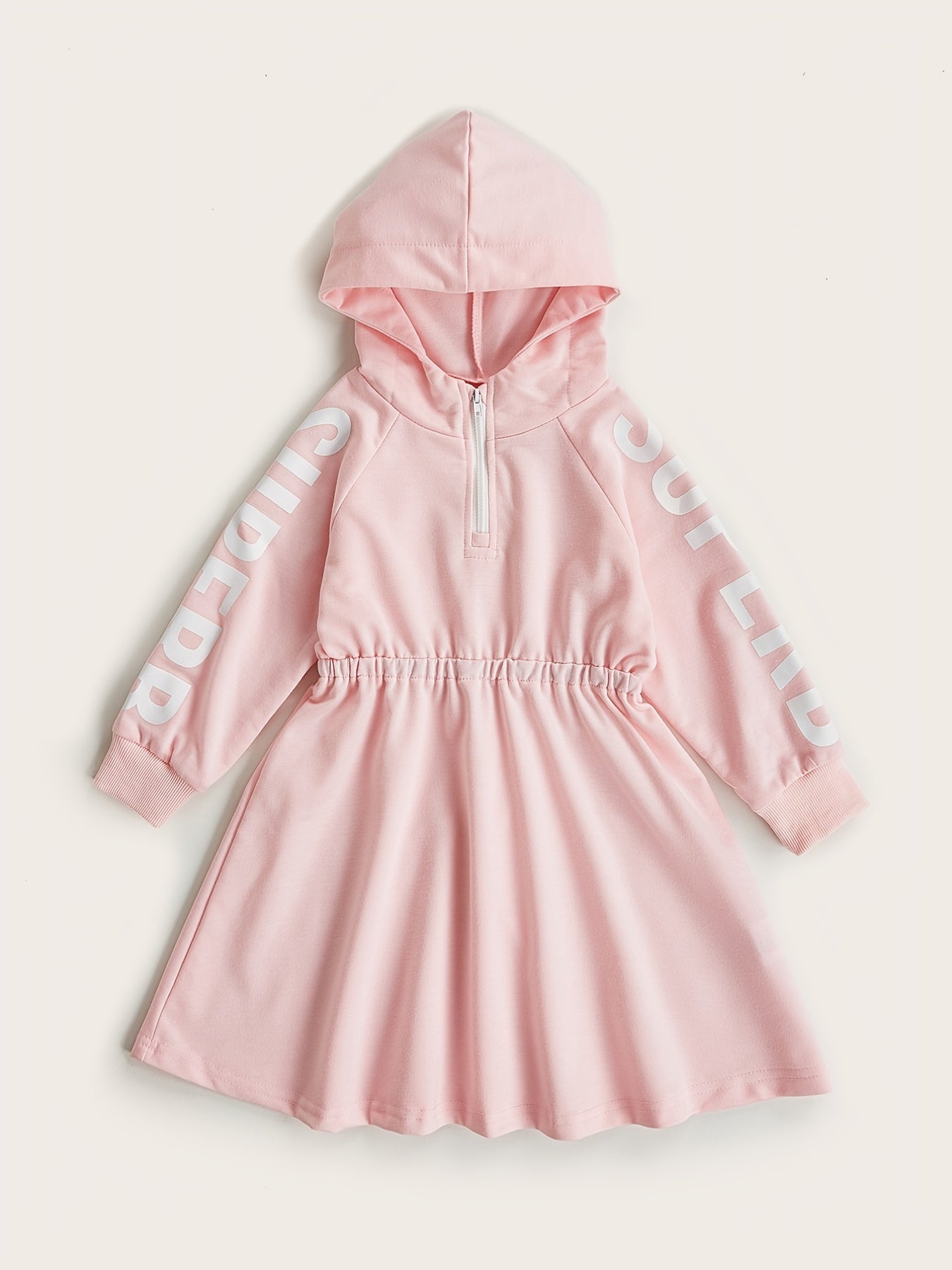 Toddler Girls' Zip Front Hooded Sweatshirt Dress