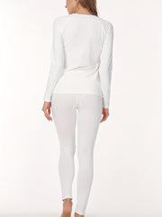 Women's Thermal Underwear Set Long Sleeve Crew Neck Tops & Pants