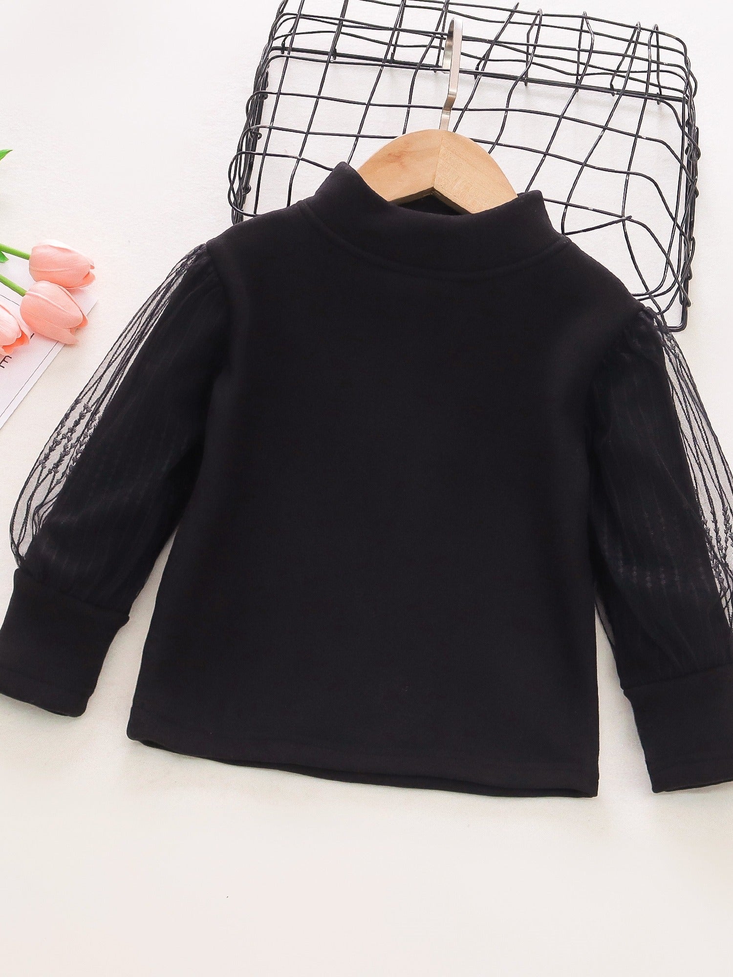Girls' Solid Turtleneck Pullover Sweater