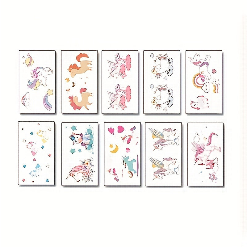 Cartoon Rainbow Unicorn Waterproof Tattoo Stickers