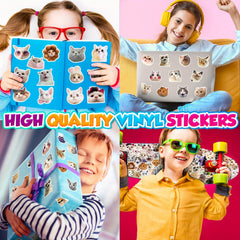 100pcs Realistic Cat Mixed Stickers for Water Cup Computer Mobile Phone Decor