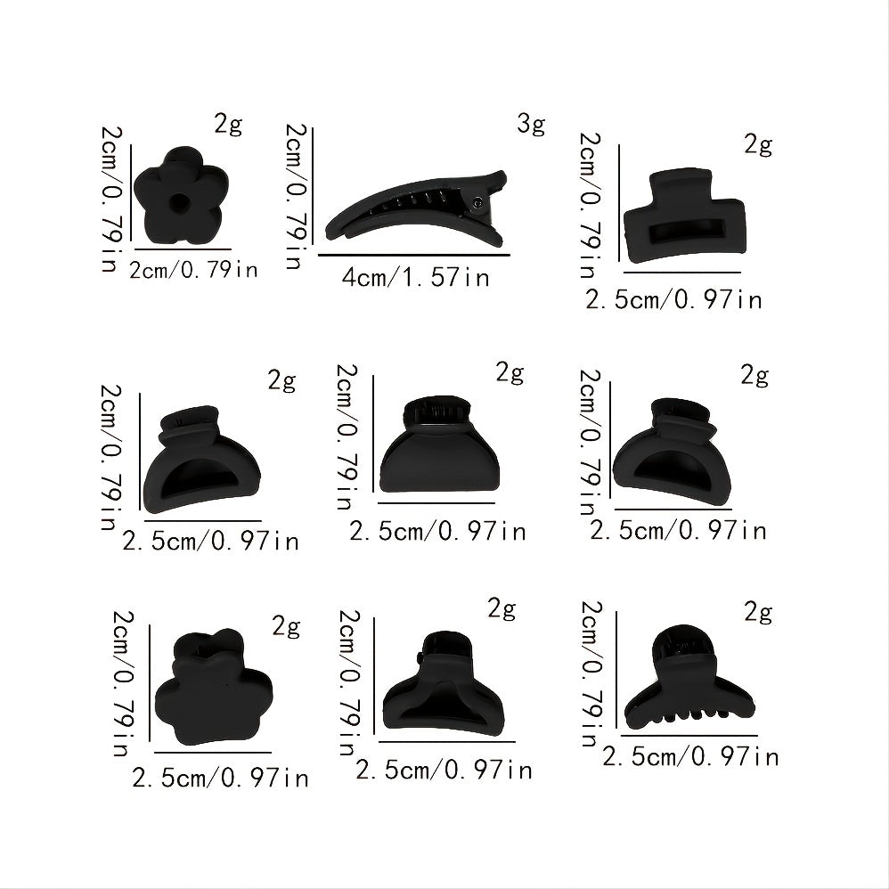 10Pcs Solid Mini Hair Clip Women's Daily Hair Accessory