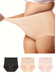 3 Pack Plus Size Panties Set High Waisted Tummy Control 3pcs Set