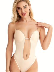 Plunging Shaping Bodysuit Push Up Slimmer Body Shaper