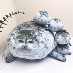 Ocean Park Big Seal Plush Doll with Four Pups Sea Lion