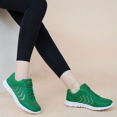 Women's Breathable Mesh Athletic Sneakers Lace Up Comfort Shoes