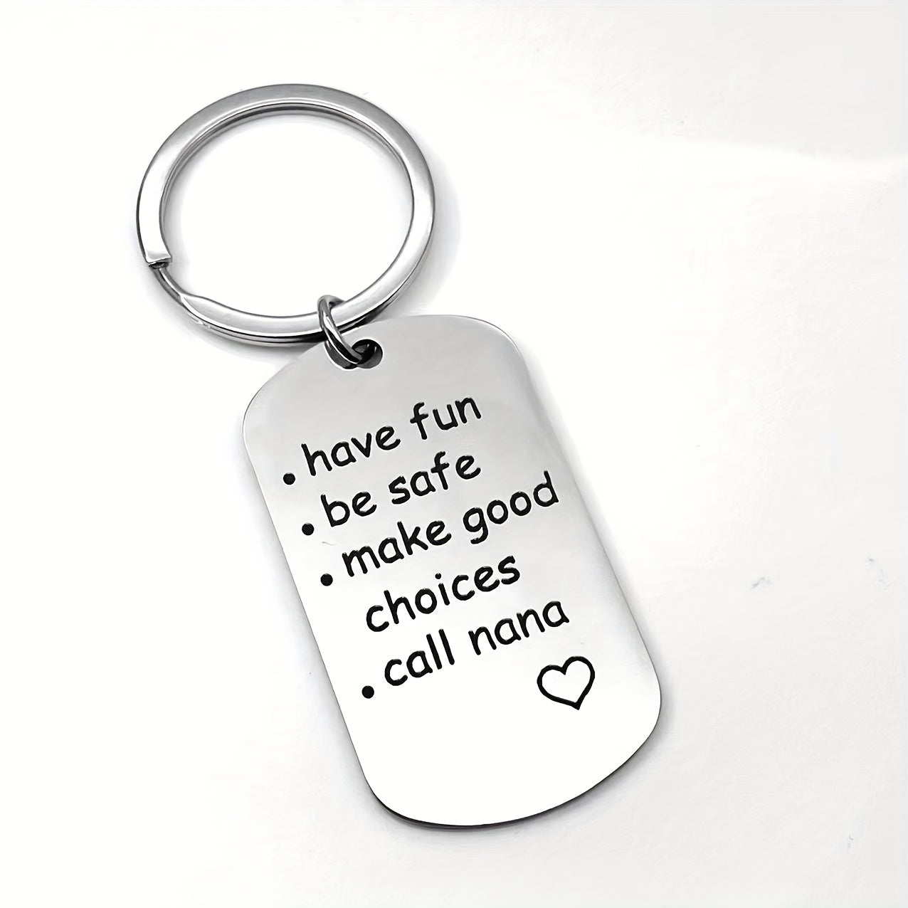 Stainless Steel Keychain Gift For Grandchild Son Daughter Key Ring