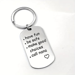 Stainless Steel Keychain Gift For Grandchild Son Daughter Key Ring