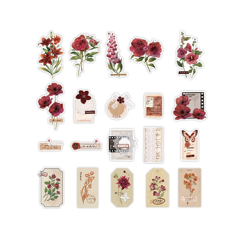 20pcs Special Paper Bouquet Love Series Sticker Pack - Non adhesive