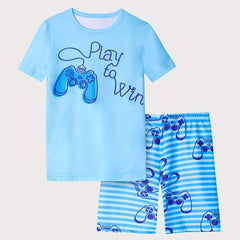 Boys Game Console Pajama Set Short Sleeve Top & Shorts
