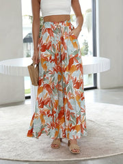Floral Wide Leg Pants Casual Loose Spring Summer Women's Clothing
