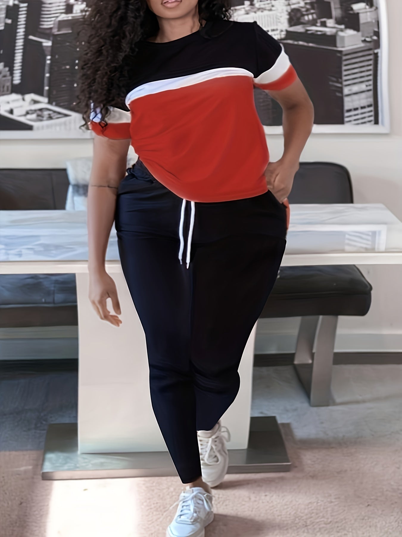 Colorblock Top & Pants Set