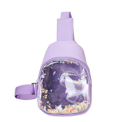 Girls Sequin Waist Bag Cute Zipper Crossbody Bag