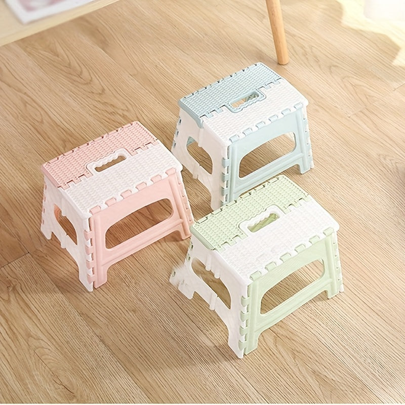 1pc Folding Stools Portable Handle Lightweight Plastic Chair Outdoor Camping