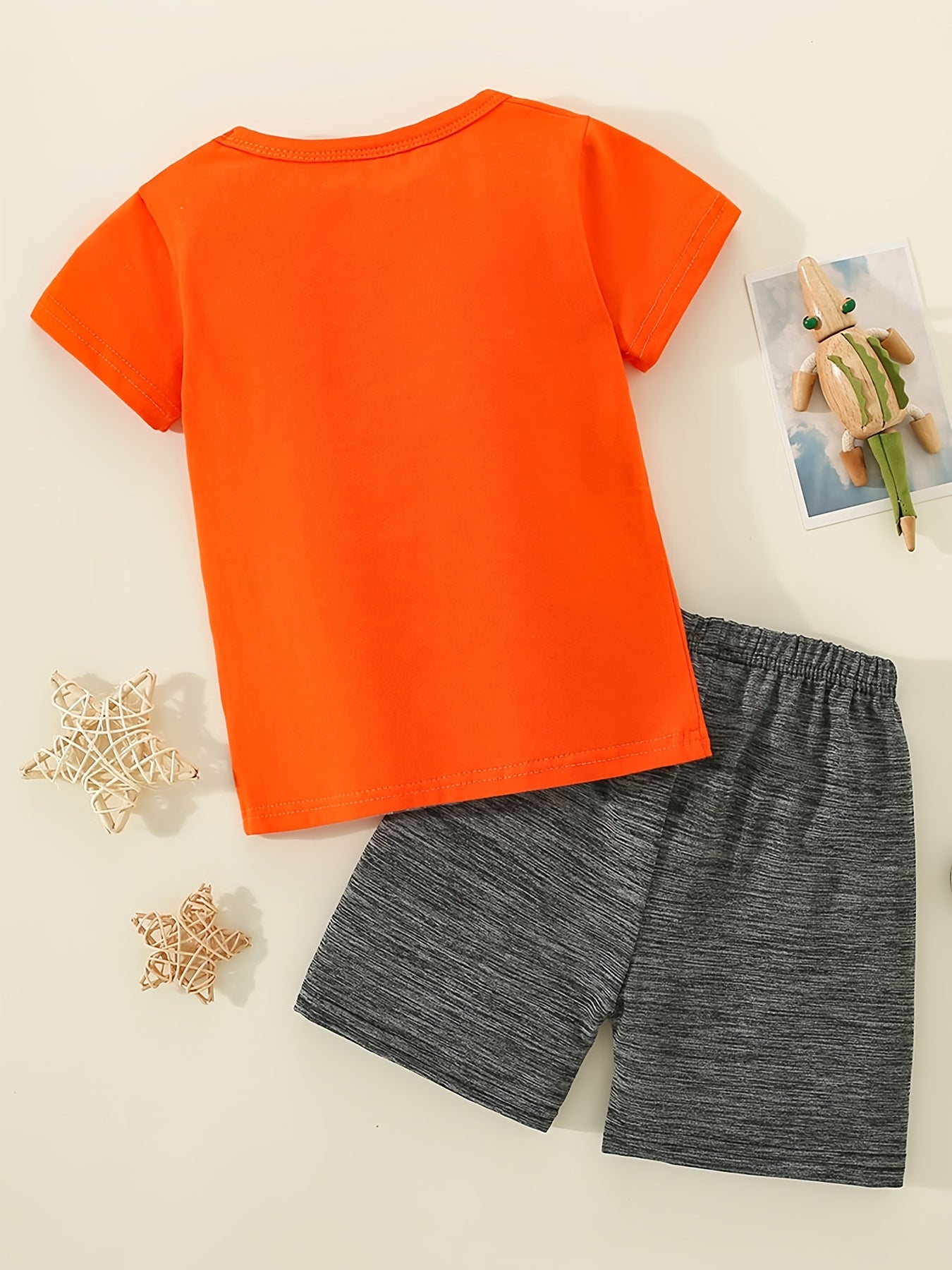 Boys Dinosaur Print T shirt & Shorts Set For Summer Kids Clothes