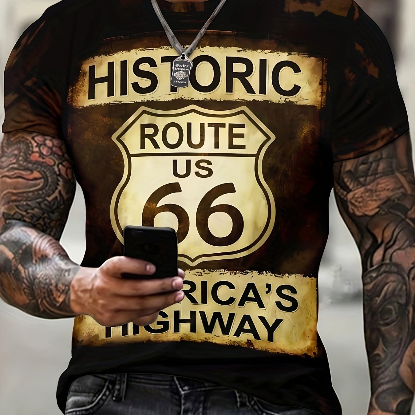 3D Print T shirt Men's Casual Street Style Stretch Tee Shirt
