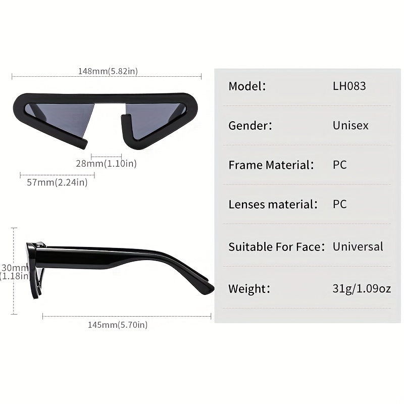 Irregular Frame Sunglasses Gradient Lens Hip Hop Style Eyewear