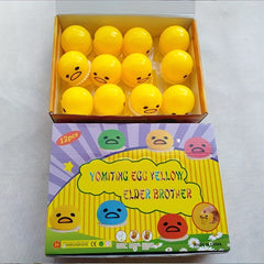 12pcs Puke Egg Yolk Lazy Egg Toy Milk Bag Exhaust To Relieve Stress