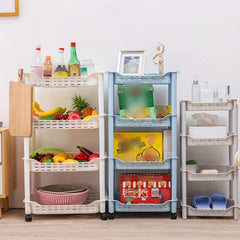 Plastic Storage Rack with Wheels for Snacks Toys Kitchen Seasoning Sto