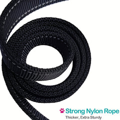 Short Nylon Dog Leash 30-48 cm Reflective Threads for Large and Medium Dogs