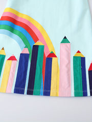 Girls Rainbow Graphic Princess Dress