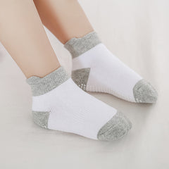 6 Pairs Baby Non Slip Floor Socks Cotton Ankle Socks for Toddler Boys Girls