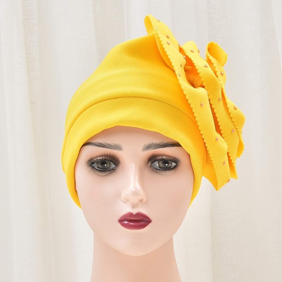 Turban Hair Cap Women Casual Big Flowers Head Hat Cap Headwear