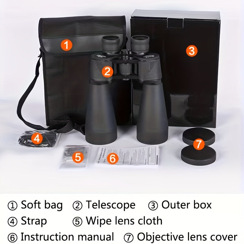 HD 15x70 Binoculars, Metal Body, Outdoor Night Vision