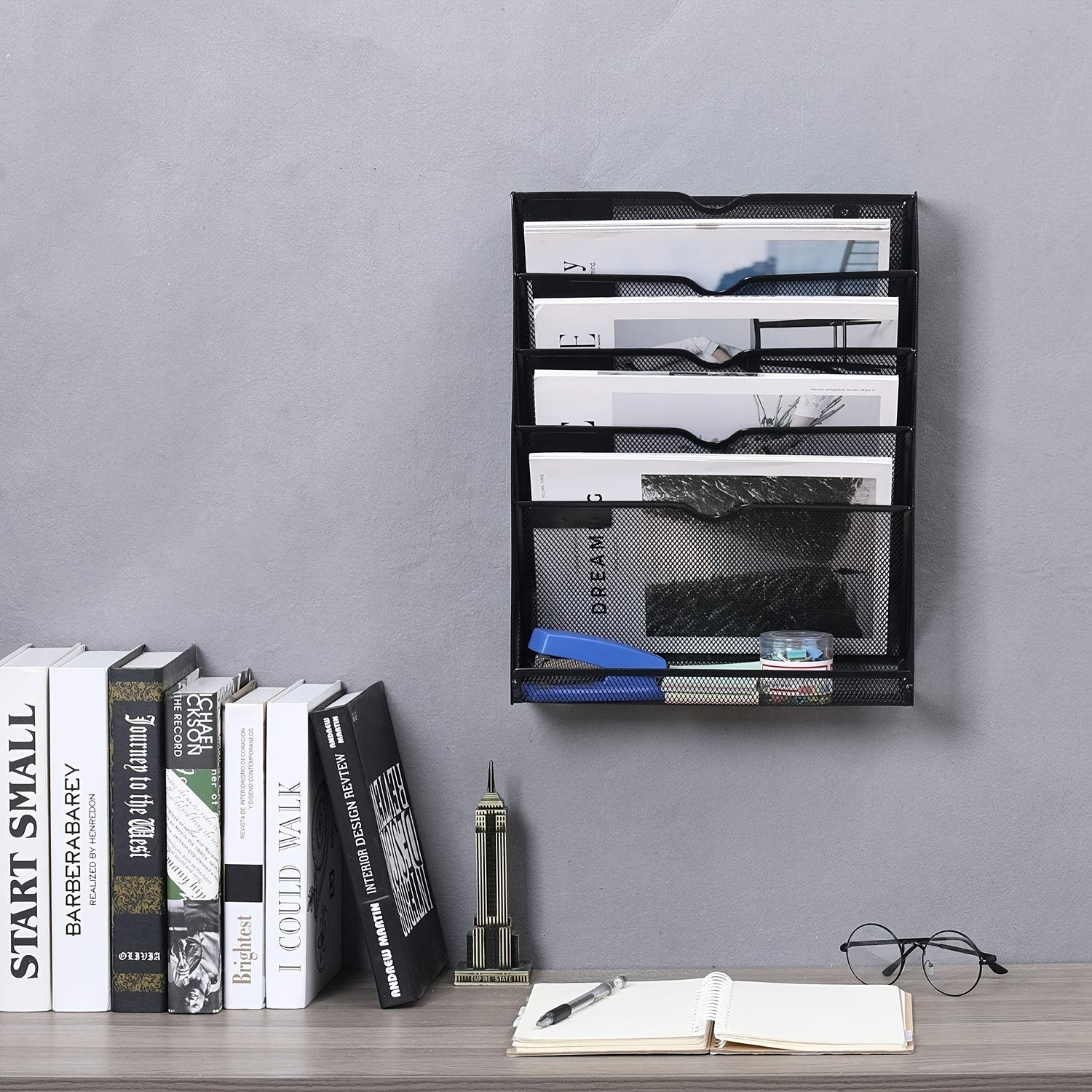 5-Layer Wall-Mounted File Rack Mail Rack Organizer