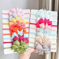 8pcs Plain Bow Headband for Baby Girls