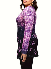 Glitter Butterfly Print Long Sleeve Lounge Set