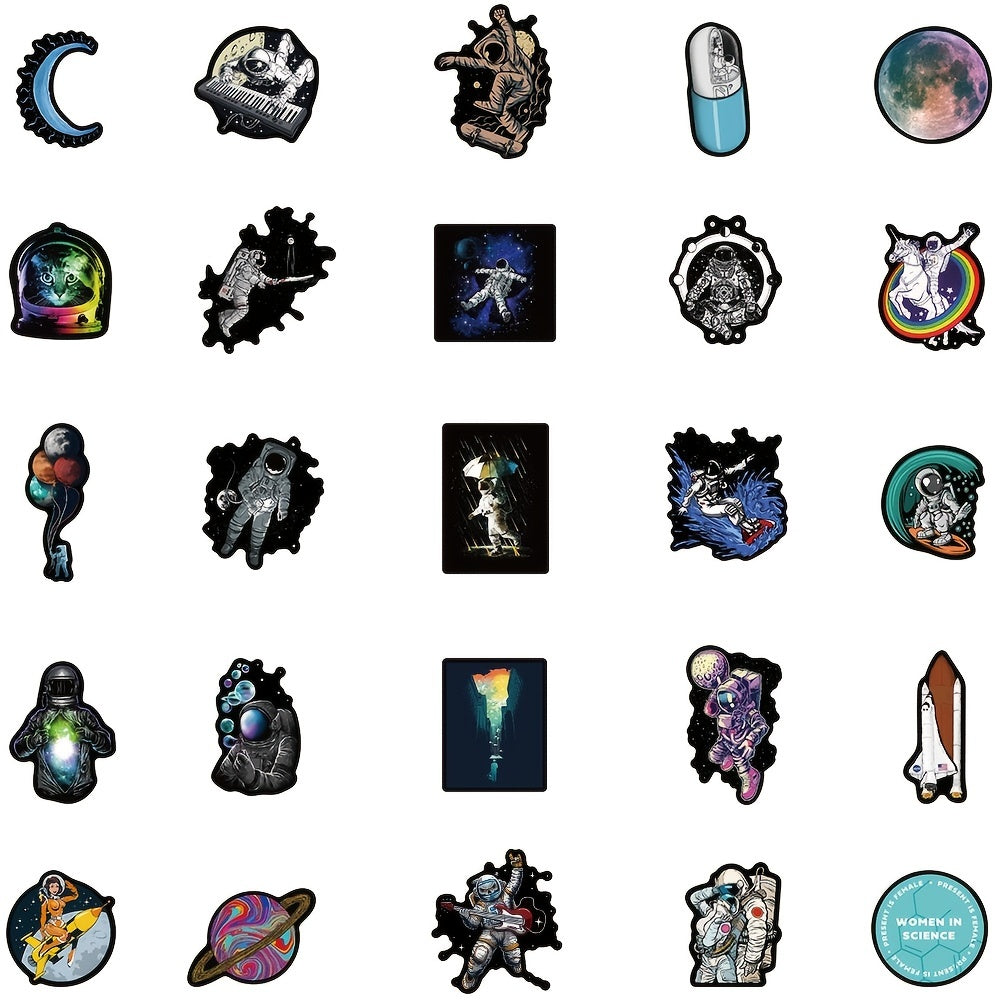50 Sheets Outer Space Anime Stickers for Phone Laptop Water Cup