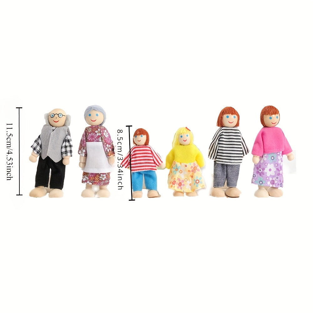 Set of 4 or 6 Family Character Puppets for Educational Play