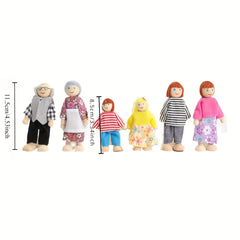 Set of 4 or 6 Family Character Puppets for Educational Play