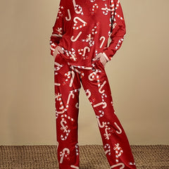 Christmas Print Lounge Set for Women