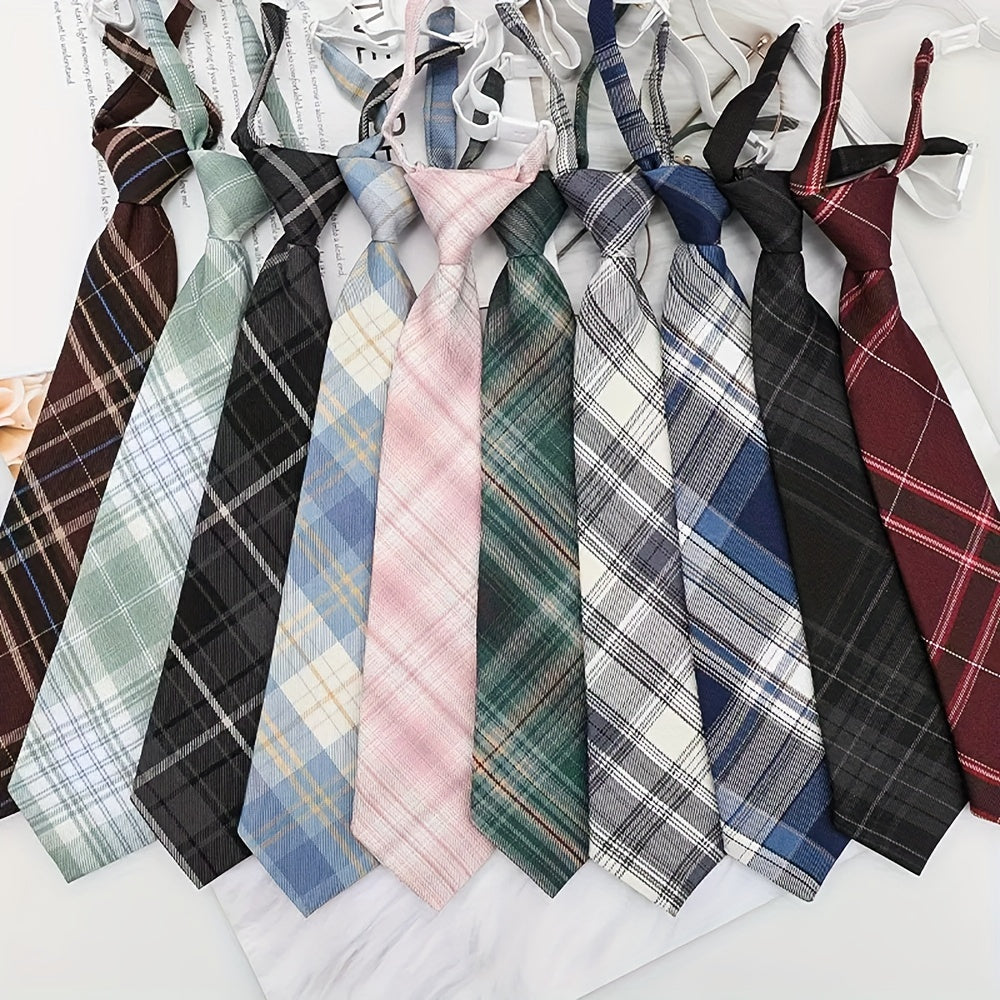 Adjustable Stripe Ties For Boys British Style Lattice Ties For School