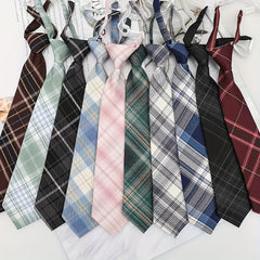 Adjustable Stripe Ties For Boys British Style Lattice Ties For School