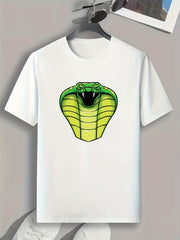 Snake Pattern Print Men's Comfy Sports T-shirt