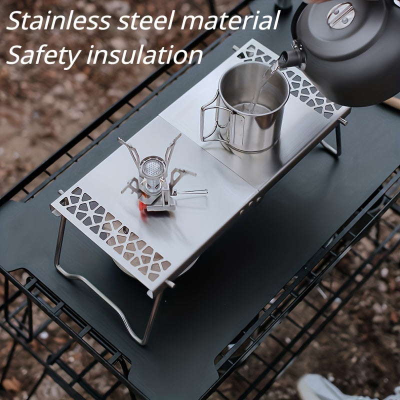 Portable Stainless Steel Folding Outdoor Table for Camping and Barbecue