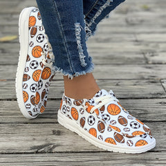 Women's Sporty Skate Shoes - Basketball Football Rugby Patterns