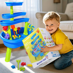 4 Tier Sand Water Table for Toddlers 46pcs Kids Water Table Splash Pond Toys Set