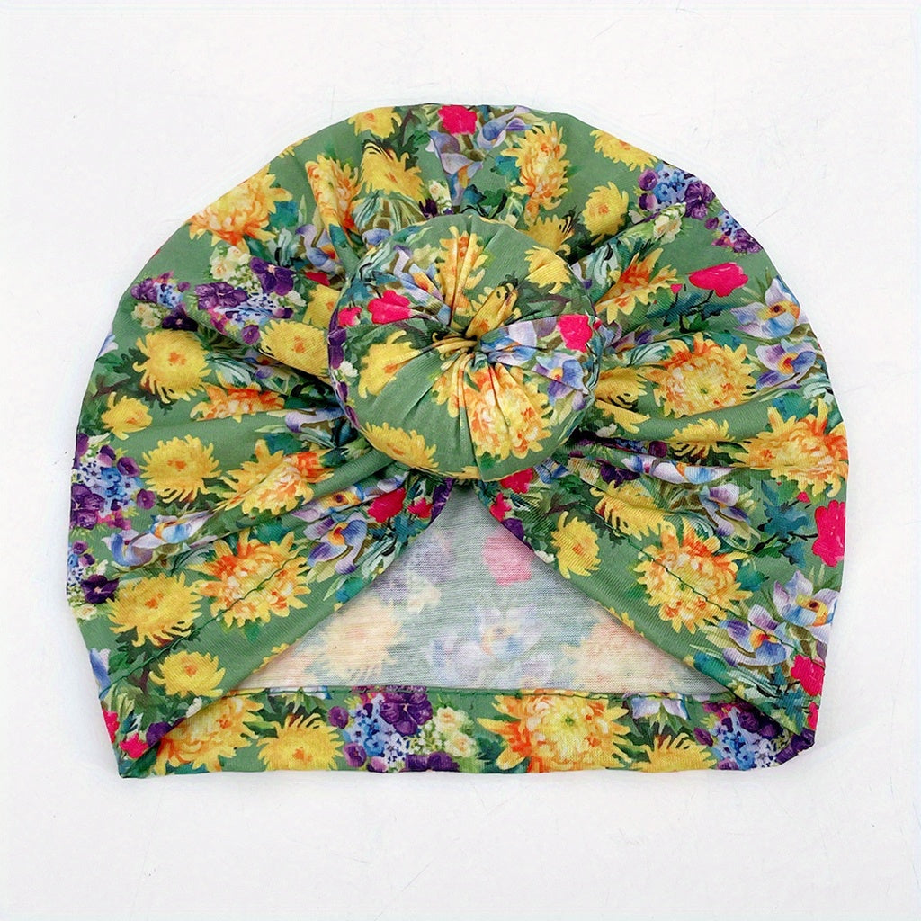 Newborn Floral Turban Hat Cap Beanie For Baby Boys And Girls
