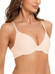 Solid T Shirt Bra Comfy & Breathable Push Up Bra Women's Lingerie