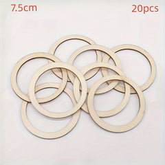 20pcs Pre-drilled Natural Wooden Circles for DIY Crafts Clothing Ornaments Art