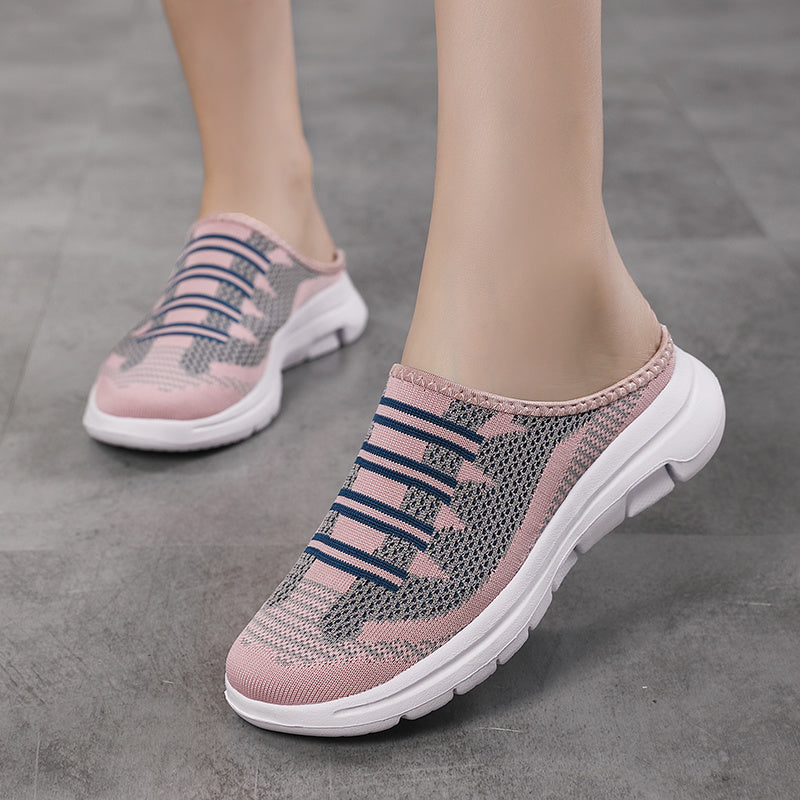 Mesh Breathable Slip on Shoes Contrast Soft Slippers Women's Footwear